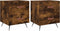 vidaXL - Nachtkastjes - 2 - st - 40x35x47,5 - cm - bewerkt - hout - gerookt - eikenkleur