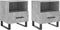 vidaXL - Nachtkastjes - 2 - st - 40x35x47,5 - cm - bewerkt - hout - betongrijs