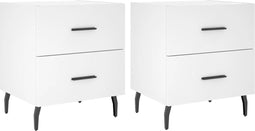 vidaXL - Nachtkastjes - 2 - st - 40x35x47,5 - cm - bewerkt - hout - wit