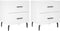 vidaXL - Nachtkastjes - 2 - st - 40x35x47,5 - cm - bewerkt - hout - wit