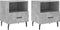 vidaXL - Nachtkastjes - 2 - st - 40x35x47,5 - cm - bewerkt - hout - betongrijs