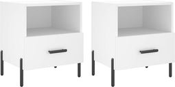 vidaXL - Nachtkastjes - 2 - st - 40x35x47,5 - cm - bewerkt - hout - wit