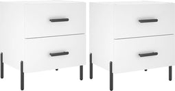 vidaXL - Nachtkastjes - 2 - st - 40x35x47,5 - cm - bewerkt - hout - wit