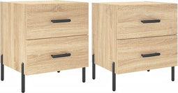 vidaXL - Nachtkastjes - 2 - st - 40x35x47,5 - cm - bewerkt - hout - sonoma - eikenkleur