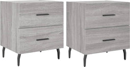 vidaXL - Nachtkastjes - 2 - st - 40x35x47,5 - cm - bewerkt - hout - grijs - sonoma - eiken