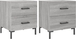 vidaXL - Nachtkastjes - 2 - st - 40x35x47,5 - cm - bewerkt - hout - grijs - sonoma - eiken