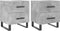 vidaXL - Nachtkastjes - 2 - st - 40x35x47,5 - cm - bewerkt - hout - betongrijs