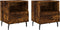 vidaXL - Nachtkastjes - 2 - st - 40x35x47,5 - cm - bewerkt - hout - gerookt - eikenkleur