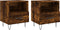 vidaXL - Nachtkastjes - 2 - st - 40x35x47,5 - cm - bewerkt - hout - gerookt - eikenkleur