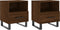vidaXL - Nachtkastjes - 2 - st - 40x35x47,5 - cm - bewerkt - hout - bruin - eikenkleur