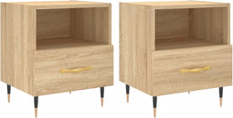 vidaXL - Nachtkastjes - 2 - st - 40x35x47,5 - cm - bewerkt - hout - sonoma - eikenkleur