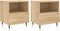 vidaXL - Nachtkastjes - 2 - st - 40x35x47,5 - cm - bewerkt - hout - sonoma - eikenkleur