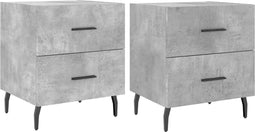 vidaXL - Nachtkastjes - 2 - st - 40x35x47,5 - cm - bewerkt - hout - betongrijs