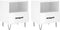 vidaXL - Nachtkastjes - 2 - st - 40x35x47,5 - cm - bewerkt - hout - hoogglans - wit