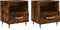 vidaXL - Nachtkastjes - 2 - st - 40x35x47,5 - cm - bewerkt - hout - gerookt - eikenkleur