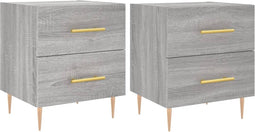 vidaXL - Nachtkastjes - 2 - st - 40x35x47,5 - cm - bewerkt - hout - grijs - sonoma - eiken