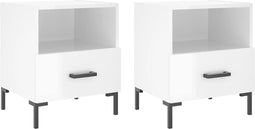 vidaXL - Nachtkastjes - 2 - st - 40x35x47,5 - cm - bewerkt - hout - hoogglans - wit