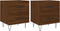 vidaXL - Nachtkastjes - 2 - st - 40x35x47,5 - cm - bewerkt - hout - bruin - eikenkleur