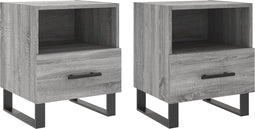 vidaXL - Nachtkastjes - 2 - st - 40x35x47,5 - cm - bewerkt - hout - grijs - sonoma - eiken