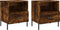 vidaXL - Nachtkastjes - 2 - st - 40x35x47,5 - cm - bewerkt - hout - gerookt - eikenkleur