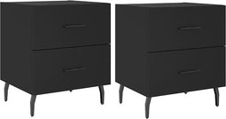 vidaXL - Nachtkastjes - 2 - st - 40x35x47,5 - cm - bewerkt - hout - zwart