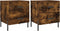 vidaXL - Nachtkastjes - 2 - st - 40x35x47,5 - cm - bewerkt - hout - gerookt - eikenkleur