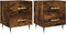 vidaXL - Nachtkastjes - 2 - st - 40x35x47,5 - cm - bewerkt - hout - gerookt - eikenkleur