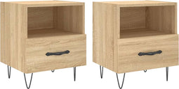vidaXL - Nachtkastjes - 2 - st - 40x35x47,5 - cm - bewerkt - hout - sonoma - eikenkleur