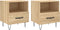 vidaXL - Nachtkastjes - 2 - st - 40x35x47,5 - cm - bewerkt - hout - sonoma - eikenkleur