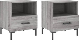 vidaXL - Nachtkastjes - 2 - st - 40x35x47,5 - cm - bewerkt - hout - grijs - sonoma - eiken