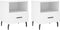 vidaXL - Nachtkastjes - 2 - st - 40x35x47,5 - cm - bewerkt - hout - wit