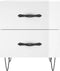 vidaXL - Nachtkastjes - 2 - st - 40x35x47,5 - cm - bewerkt - hout - hoogglans - wit