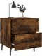 vidaXL - Nachtkastjes - 2 - st - 40x35x47,5 - cm - bewerkt - hout - gerookt - eikenkleur