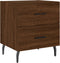 vidaXL - Nachtkastjes - 2 - st - 40x35x47,5 - cm - bewerkt - hout - bruin - eikenkleur