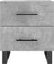vidaXL - Nachtkastjes - 2 - st - 40x35x47,5 - cm - bewerkt - hout - betongrijs