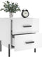 vidaXL - Nachtkastjes - 2 - st - 40x35x47,5 - cm - bewerkt - hout - hoogglans - wit