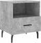 vidaXL - Nachtkastjes - 2 - st - 40x35x47,5 - cm - bewerkt - hout - betongrijs