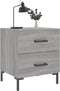 vidaXL - Nachtkastjes - 2 - st - 40x35x47,5 - cm - bewerkt - hout - grijs - sonoma - eiken