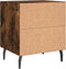 vidaXL - Nachtkastjes - 2 - st - 40x35x47,5 - cm - bewerkt - hout - gerookt - eikenkleur
