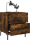 vidaXL - Nachtkastjes - 2 - st - 40x35x47,5 - cm - bewerkt - hout - gerookt - eikenkleur