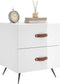 vidaXL - Nachtkastjes - 2 - st - 40x35x47,5 - cm - bewerkt - hout - hoogglans - wit