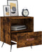 vidaXL - Nachtkastjes - 2 - st - 40x35x47,5 - cm - bewerkt - hout - gerookt - eikenkleur
