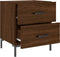 vidaXL - Nachtkastjes - 2 - st - 40x35x47,5 - cm - bewerkt - hout - bruin - eikenkleur
