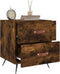 vidaXL - Nachtkastjes - 2 - st - 40x35x47,5 - cm - bewerkt - hout - gerookt - eikenkleur