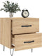 vidaXL - Nachtkastjes - 2 - st - 40x35x47,5 - cm - bewerkt - hout - sonoma - eikenkleur