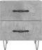 vidaXL - Nachtkastjes - 2 - st - 40x35x47,5 - cm - bewerkt - hout - betongrijs