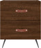 vidaXL - Nachtkastjes - 2 - st - 40x35x47,5 - cm - bewerkt - hout - bruin - eikenkleur
