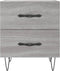 vidaXL - Nachtkastjes - 2 - st - 40x35x47,5 - cm - bewerkt - hout - grijs - sonoma - eiken