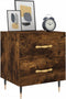 vidaXL - Nachtkastjes - 2 - st - 40x35x47,5 - cm - bewerkt - hout - gerookt - eikenkleur