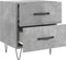vidaXL - Nachtkastjes - 2 - st - 40x35x47,5 - cm - bewerkt - hout - betongrijs